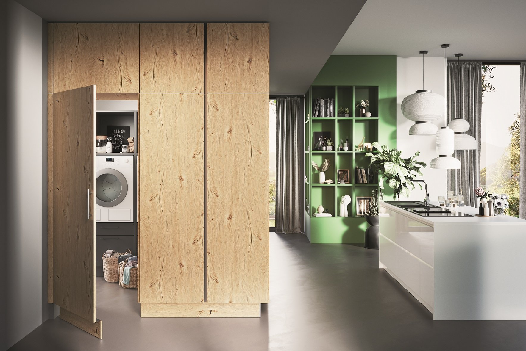 Wood laundry design